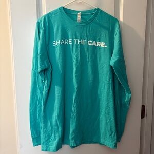 Men’s Bella Canvas Turquoise Long Sleeve Tee Size: L